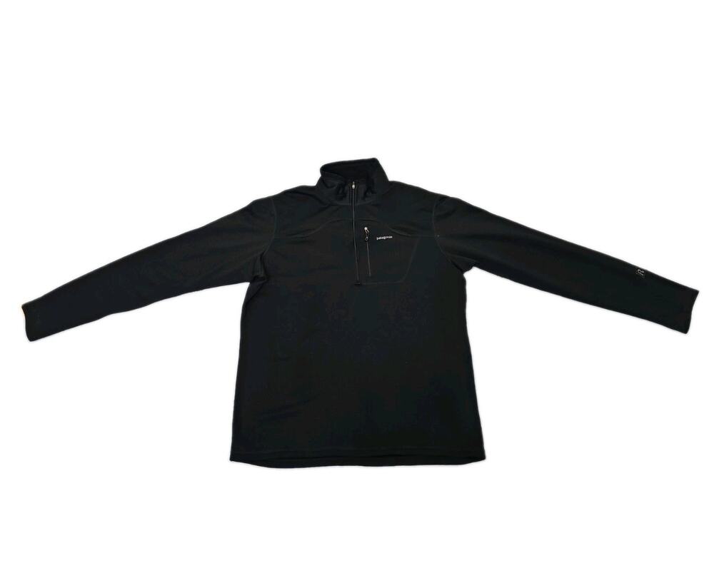 Vtg Patagonia Fleece Mens XL Black R1 Regulator base layer Pullover Top Y2K USA
